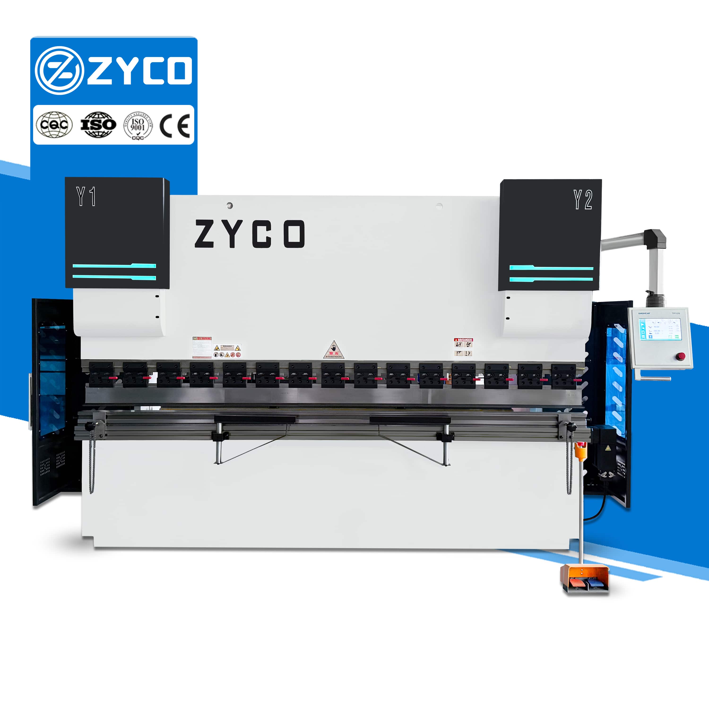 Prensa dobradeira CNC TP10S versátil de 4+1 eixos para produção flexível.